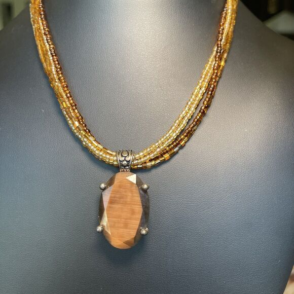 BEAUTIFUL PREMIER DESIGNS JEWELRY WITH YELLOW SEED BEADS (SOLANO) NECKLACE - Picture 1 of 5